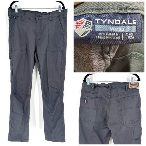 Tyndale Versa Mens Flame Resistant Cargo Pants Gray Size 38W x 32L Electrical - Picture 1 of 11